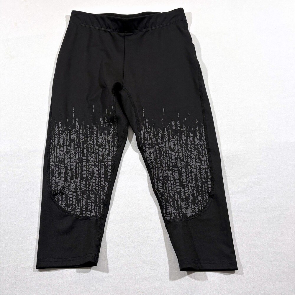 Gymshark Womens Leggings Black Capri Stretch Polyester Blend Gym Yoga Pant Sz S